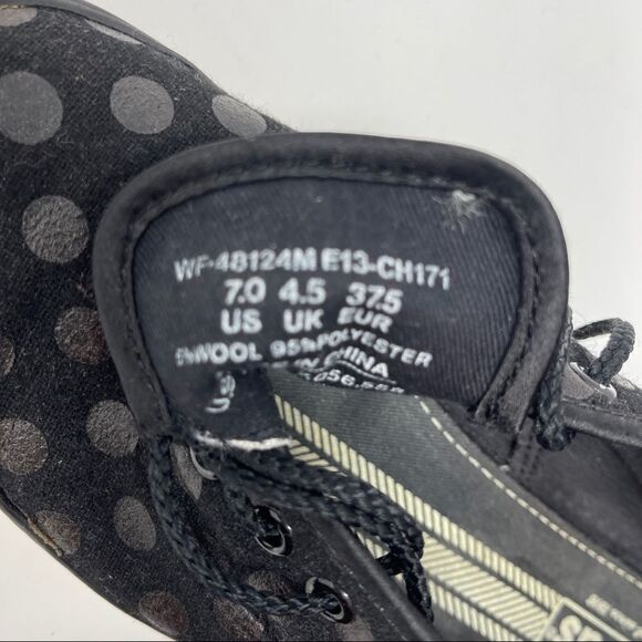 Keds Shoes Black on Black Polka Dot Casual Lace Up Flat Women’s Size 7 - Picture 8 of 9